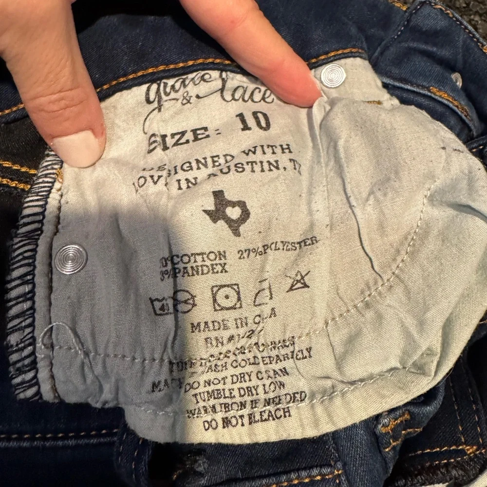 Grace & Lace All Day Denim Jeans in Dark Indigo - Picture 3 of 4